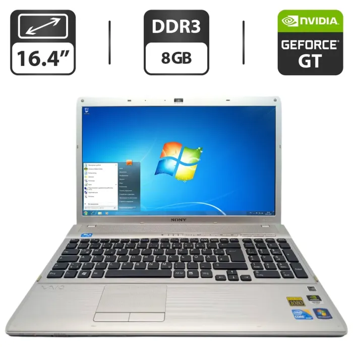 Ноутбук Sony VPCF1 / 16.4" (1920x1080) TN / Intel Core i5-560M (2 (4) ядра по 2.6 - 3.2 GHz) / 8 GB DDR3 / 500 GB HDD / nVidia GeForce GT 425M, 1 GB GDDR3, 128-bit / WebCam / DVD-ROM б/в - зображення 1