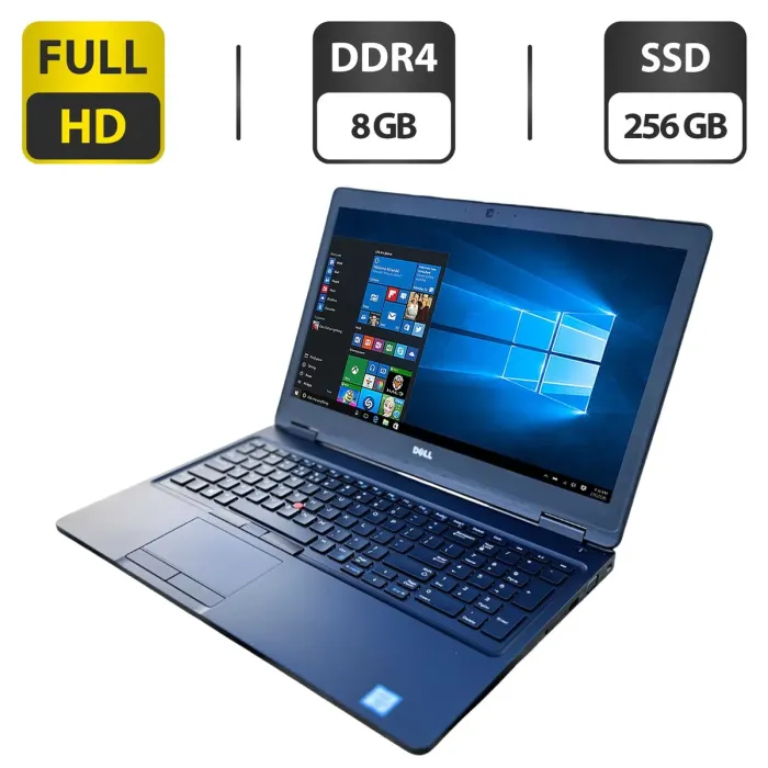 Ноутбук Dell Latitude 5580 / 15.6" (1920x1080) IPS / Intel Core i5-6300U (2 (4) ядра по 2.4 - 3.0 GHz) / 8 GB DDR4 / 256 GB SSD / Intel HD Graphics 520 / WebCam / Windows 10 Pro б/в - зображення 1