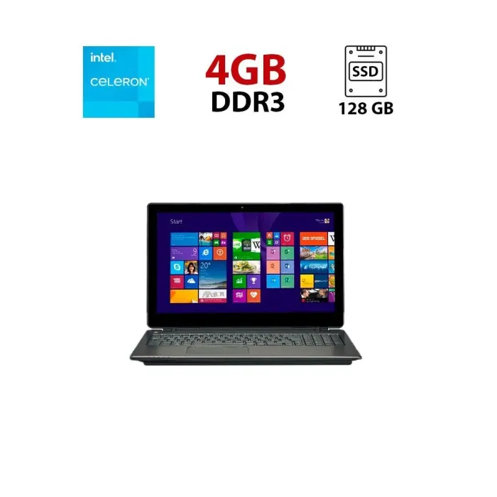 Ноутбук Medion Akoya 6240T / 15.6" (1366x768) TN Touch / Intel Celeron N2920 (4 ядра по 1.86 - 2.0 GHz) / 4 GB DDR3 / 128 GB SSD / Intel HD Graphics / WebCam / АКБ не тримає б/в - зображення 1