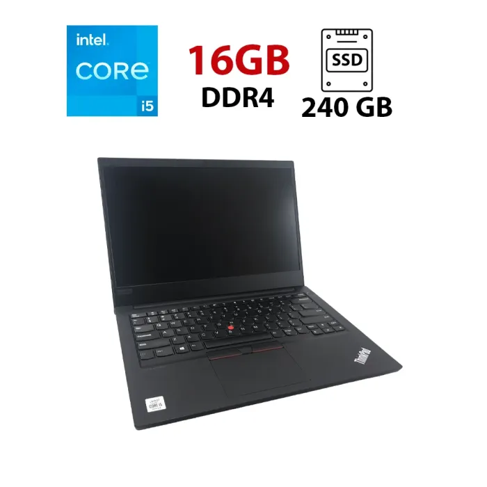 Ноутбук Lenovo ThinkPad E14 / 14" (1920x1080) IPS / Intel Core i5-10210U (4 (8) ядра по 1.6 - 4.2 GHz) / 16 GB DDR4 / 240 GB SSD / Intel UHD Graphics / WebCam б/в - зображення 1