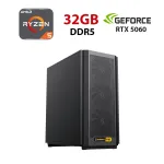 Ігровий ПК STALKER F46 Dark Tower / AMD Ryzen 5 8400F (6 (12) ядер по 4,2 - 4,7 ГГц) / 32 ГБ DDR5 / 1000 ГБ SSD / nVidia GeForce RTX 5060, 8 ГБ GDDR7, 128-bit