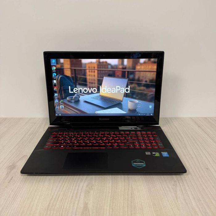 Ігровий ноутбук Б-класу Lenovo IdeaPad Y50-70 / 15.6" (1920x1080) TN / Intel Core i7-4700HQ (4 (8) ядра по 2.4 - 3.4 GHz) / 8 GB DDR3 / 512 GB SSD / nVidia GeForce GTX 860M, 2 GB GDDR5, 128-bit / WebCam б/в - зображення 2