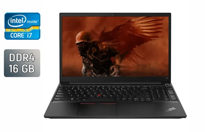 Ноутбук Lenovo ThinkPad E15 / 15.6" (1920x1080) IPS / Intel Core i7-10510U (4 (8) ядра по 1.8 - 4.9 GHz) / 16 GB DDR4 / 512 GB SSD / Intel UHD Graphics / WebCam / Windows 10 б/в - зображення 1