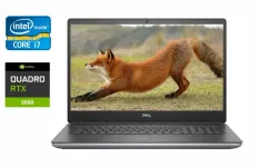 Робоча станція Dell Precision 7750 / 17.3" (1920x1080) IPS / Intel Core i7-10750H (6 (12) ядер по 2.6 - 5.0 GHz) / 32 GB DDR4 / 512 GB SSD / nVidia Quadro RTX 3000, 6 GB GDDR6, 192-bit / WebCam / HDMI б/в