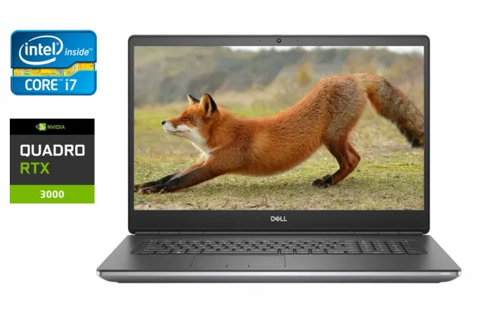 Робоча станція Dell Precision 7750 / 17.3" (1920x1080) IPS / Intel Core i7-10750H (6 (12) ядер по 2.6 - 5.0 GHz) / 32 GB DDR4 / 512 GB SSD / nVidia Quadro RTX 3000, 6 GB GDDR6, 192-bit / WebCam / HDMI б/в - зображення 1