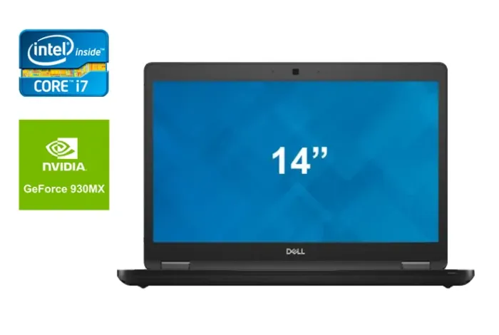 Ультрабук Dell Latitude 5480 / 14" (1920x1080) IPS / Intel Core i7-7820HQ (4 (8) ядра по 2.9 - 3.9 GHz) / 16 GB DDR4 / 480 GB SSD / nVidia GeForce 930MX, 2 GB DDR3, 64-bit / WebCam / HDMI / Windows 10 б/в - зображення 1