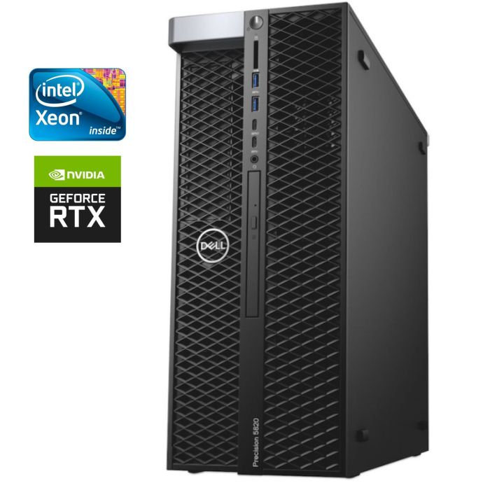 Ігровий ПК Dell Precision P5820T Tower / Intel Xeon W-2135 (6 (12) ядер по 3,7 - 4,5 ГГц) / 64 ГБ DDR4 / 512 ГБ SSD M.2 + 2000 ГБ HDD / nVidia GeForce RTX 2080, 8 ГБ GDDR6, 256-біт / 950 Вт / DVD-ROM б/в - зображення 1