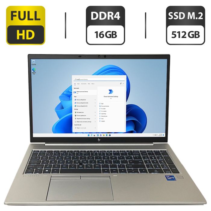 Ноутбук HP EliteBook 850 G8 / 15.6" (1920x1080) IPS / Intel Core i7-1185G7 (4 (8) ядра по 4.8 GHz) / 16 GB DDR4 / 512 GB SSD M.2 / Intel Iris Xe Graphics / WebCam / Fingerprint б/в - зображення 1