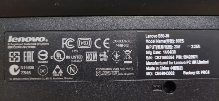 Ноутбук Б-клас Lenovo B50-30 / 15.6" (1366x768) TN / Intel Celeron N2815 (2 ядра по 1.86 - 2.13 GHz) / 4 GB DDR3 / 120 GB SSD / Intel HD Graphics / WebCam б/в - зображення 4