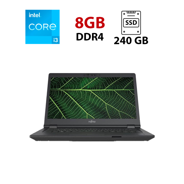 Ноутбук Fujitsu LifeBook E5411 / 14" (1920x1080) IPS / Intel Core i3-1115G4 (2 (4) ядра по 1.7 - 4.1 GHz) / 8 GB DDR4 / 240 GB SSD / Intel UHD Graphics / WebCam б/в - зображення 1