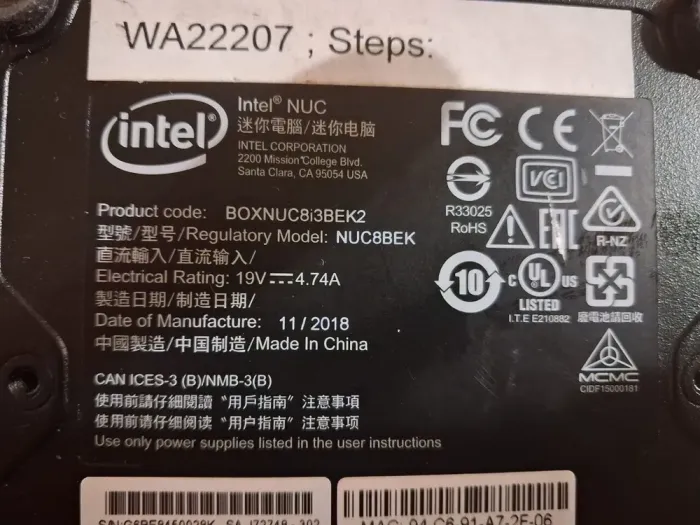 Неттоп Intel NUC NUC8BEK USFF / Intel Core i3-8100T (4 ядра по 3,1 ГГц) / 16 ГБ DDR4 / 256 ГБ SSD / Intel UHD Graphics 630 / USB 3.1 / HDMI / Wi-Fi / Блок живлення в комплекті б/в - зображення 5