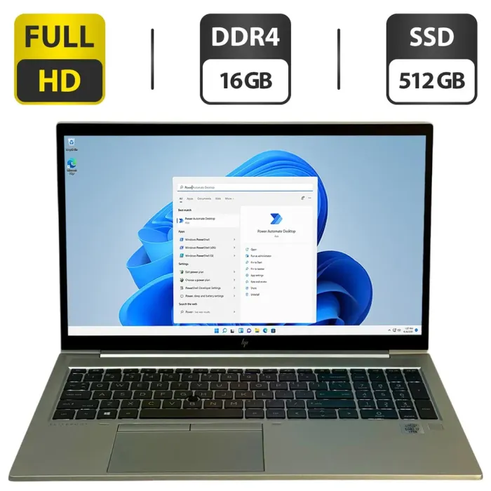 Ультрабук HP EliteBook 850 G7 / 15.6" (1920x1080) IPS / Intel Core i7-10610U (4 (8) ядра по 1.8 - 4.9 GHz) / 16 GB DDR4 / 512 GB SSD / Intel UHD Graphics / WebCam / Fingerprint / Windows 11 Pro б/в - зображення 1