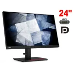 Монітор Lenovo ThinkVision P24h-20 / 24" (2560x1440) IPS / 1x HDMI, 2x DisplayPort, 1x USB Tipe-C, 4x USB 3.0, 1x Audio, 1x Ethernet / 2x 1W / VESA 100x100 / Pivot б/в