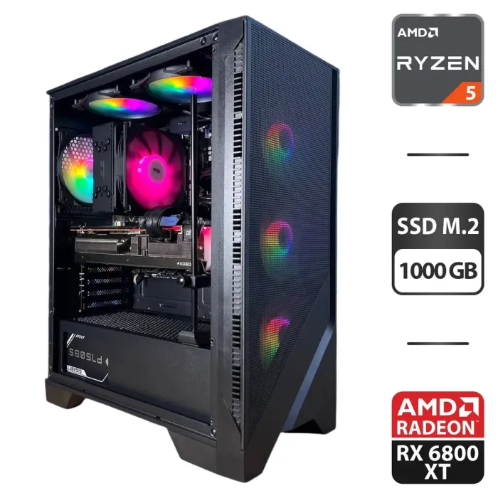 Збірка під замовлення: ігровий ПК MSI MAG Forge 120A B65 Tower / AMD Ryzen 5 7500F (6 (12) ядер по 3.7 - 5.0 GHz) / 32 GB DDR5 / 1000 GB SSD M.2 / AMD Radeon RX 6800 XT, 16 GB GDDR6, 256-bit / 750W б/в - зображення 1