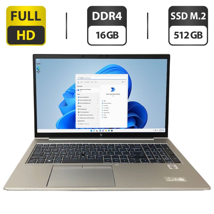 Ультрабук HP EliteBook 850 G7 / 15.6" (1920x1080) IPS / Intel Core i7-10610U (4 (8) ядра по 1.8 - 4.9 GHz) / 16 GB DDR4 / 512 GB SSD M.2 / Intel UHD Graphics / WebCam б/в - зображення 1