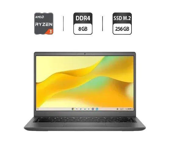 Ультрабук Dell Latitude 3445 / 14" (1920x1080) IPS / AMD Ryzen 3 7320C (4 (8) ядра по 2.4 - 4.1 GHz) / 8 GB DDR4 / 256 GB SSD / AMD Radeon 610M / WebCam / ChromeOS б/в - зображення 1