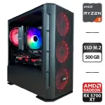 Збірка під замовлення: комп'ютер 2E Gaming PC Case Calleo GB700 Tower / AMD Ryzen 5 3600 (6 (12) ядер по 3.6 - 4.2 GHz) / 16 GB DDR4 / 500 GB SSD M.2 / AMD Radeon RX 5700 XT, 8 GB GDDR6, 256-bit / 650W б/в
