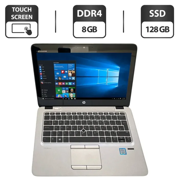 Нетбук Б-клас HP EliteBook 820 G3 / 12.5" (1920x1080) TN Touch / Intel Core i5-6200U (2 (4) ядра по 2.3 - 2.8 GHz) / 8 GB DDR4 / 128 GB SSD / Intel HD Graphics 620 / WebCam б/в - зображення 1