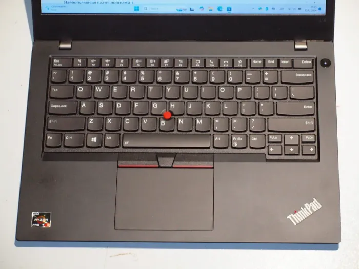Ультрабук Lenovo ThinkPad L14 Gen 1 / 14" (1366х768) IPS / Ryzen 3 Pro 4450U (4 (8) ядра по 2.4 - 3.7 GHz) / 16 GB DDR4 / 240 GB SSD / AMD Radeon Graphics / WebCam б/в - зображення 4