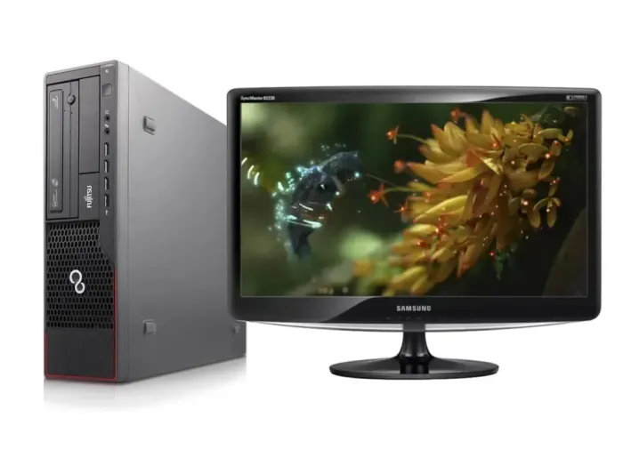 Комплект ПК Б-клас: Fujitsu Esprimo E700 E85+ SFF / Intel Core i5-2400 (4 ядра по 3.1 - 3.4 GHz) / 8 GB DDR3 / 500 GB HDD / Intel HD Graphics 2000 / DVD-RW + Монітор Samsung SyncMaster B2230N / 22" (1920x1080) TN / VGA б/в - зображення 1