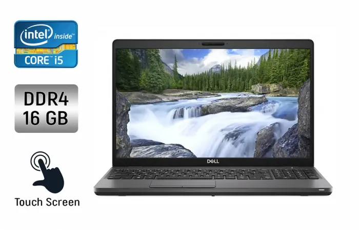 Ультрабук Dell Latitude 5500 / 15.6" (1920x1080) IPS Touch / Intel Core i5-8365U (4 (8) ядра по 1.6 - 4.1 GHz) / 16 GB DDR4 / 256 GB SSD / Intel UHD Graphics / WebCam / SIM б/в - зображення 1