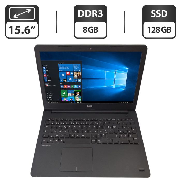 Ноутбук Dell Latitude 3550 / 15.6" (1366x768) TN / Intel Core i3-4005U (2 (4) ядра по 1.7 GHz) / 8 GB DDR3 / 128 GB SSD / Intel HD Graphics 4400 / WebCam б/в - зображення 1