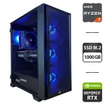 Збірка на замовлення: ігровий ПК Montech Air 1000 Premium Black Tower / AMD Ryzen 7 7700 (8 (16) ядер по 3,8 - 5,3 ГГц) / 32 ГБ DDR5 / 1000 ГБ SSD M.2 / nVidia GeForce RTX 5070 Ti, 16 ГБ GDDR7, 256-bit / 850W