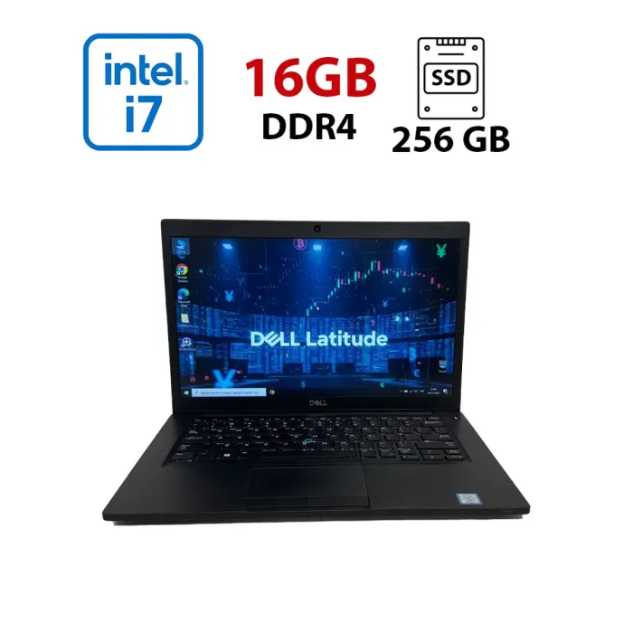 Ультрабук Б-клас Dell Latitude 7490 / 14" (1920x1080) IPS / Intel Core i7-8650U (4 (8) ядра по 1.9 - 4.2 GHz) / 16 GB DDR4 / 256 GB SSD / Intel UHD Graphics 620 / WebCam б/в - зображення 1