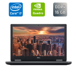 Мобільна робоча станція Б-класу Dell Precision 7530 / 15,6" (3840x2160) IPS / Intel Core i7-8850H (6 (12) ядра по 2,6 - 4,3 ГГц) / 16 ГБ DDR4 / 512 ГБ SSD / nVidia Quadro P1000, 4 ГБ GDDR5, 128-біт / HDMI / WebCam б/в