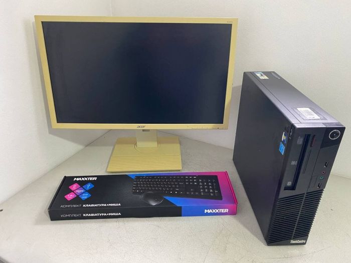 Комплект ПК: комп'ютер Lenovo ThinkCentre M72e SFF / Intel Core i5-3470 (4 ядра по 3,2 -3,6 ГГц) / 8 ГБ DDR3 / 250 ГБ HDD / Intel HD Graphics 2500 / DVD-ROM + Монітор Б-клас Acer B246HL / 24" (1920x1080) TN б/в - изображение 2