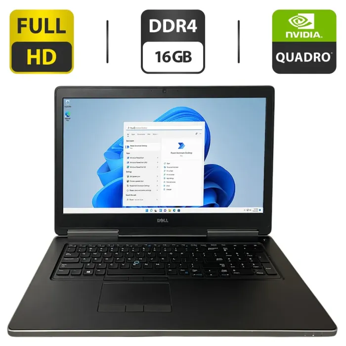 Мобільна робоча станція Dell Precision 7720 / 17,3" (1920x1080) IPS / Intel Core i7-6820HQ (4 (8) ядра по 2,7 - 3,6 ГГц) / 16 ГБ DDR4 / 256 ГБ SSD + 1000 ГБ HDD / nVidia Quadro P3000, 6 ГБ GDDR5, 192-біт / WebCam б/в - зображення 1