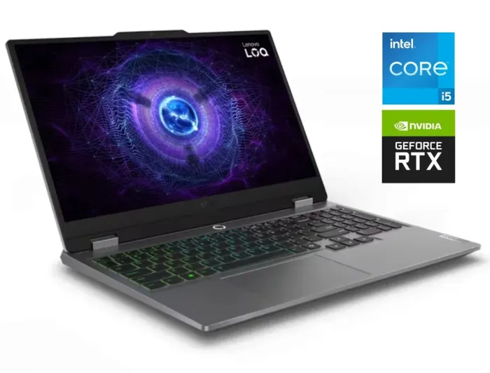Ігровий ноутбук Б-клас Lenovo LOQ 15IRX9 / 15.6" (1920x1080) IPS / Intel Core i5-13450HX (10 (16) ядер по 2.4 - 4.6 GHz) / 16 GB DDR5 / 512 GB SSD M.2 / nVidia GeForce RTX 4060, 8 GB GDDR6, 128-bit / WebCam / Win 11 Home б/в - зображення 1