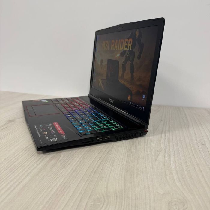 Ігровий ноутбук Б-клас MSI Raider GE63 RGB 9SE / 15.6" (1920x1080) IPS / Intel Core i7-9750H (6 (12) ядер по 2.6 - 4.5 GHz) / 16 GB DDR4 / 512 GB SSD NVMe / nVidia GeForce RTX 2060, 6 GB GDDR6, 192-bit / WebCam б/в - зображення 6