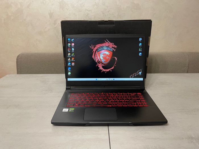 Ігровий ноутбук MSI Thin 15 GF63 10SC-035US / 15,6" (1920x1080) IPS / Intel Core i5-10300H (4 (8) ядра по 2,5 - 4,5 ГГц) / 16 ГБ DDR4 / 256 ГБ SSD M.2 + 500 ГБ HDD / nVidia GeForce GTX 1650 Max-Q, 4 ГБ GDDR5, 128-біт / WebCam б/в - зображення 2