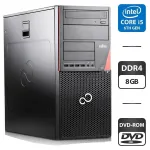 Комп'ютер Fujitsu Esprimo P756 E90 Tower / Intel Core i5-6500 (4 ядра по 3,2 - 3,6 ГГц) / 8 ГБ DDR4 / 120 ГБ SSD + 500 ГБ HDD / Intel HD Graphics 530 / DVD-ROM / Windows 11 Pro б/в