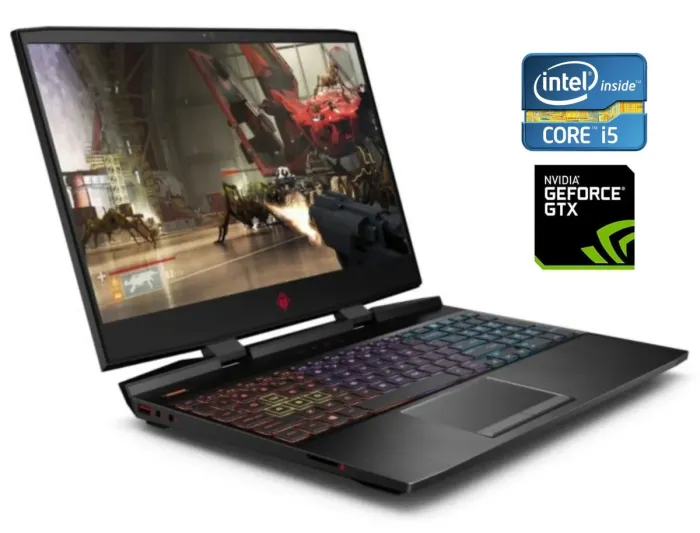 Ігровий ноутбук HP Omen 15-dc1092tx / 15.6" (1920x1080) IPS / Intel Core i5-9300H (4 (8) ядра по 2.4 - 4.1 GHz) / 16 GB DDR4 / 256 GB SSD + 500 GB HDD / nVidia GeForce GTX 1650, 4 GB GDDR6, 128-bit / WebCam б/в - зображення 1