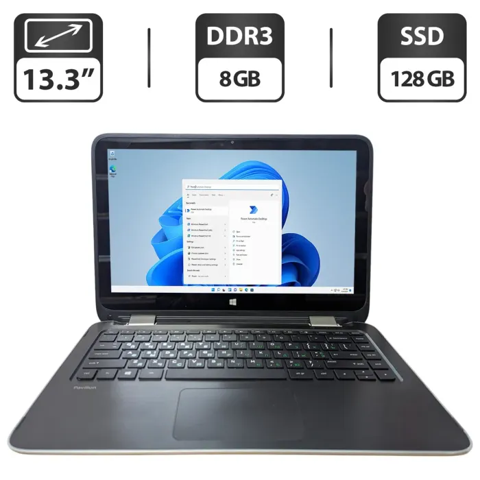 Ноутбук-трансформер HP Pavilion 13-a020nd / 13.3" (1366x768) TN / Intel Core i3-4030U (2 (4) ядра по 1.9 GHz) / 8 GB DDR3 / 128 GB SSD / Intel HD Graphics 4400 / WebCam б/в - зображення 1