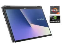 Ігровий ультрабук-трансформер Asus ZenBook Flip 15 Q508UG / 15.6" (1920x1080) IPS Touch / AMD Ryzen 7 5700U (8 (16) ядер по 1.8 - 4.3 GHz) / 8 GB DDR4 / 512 GB SSD NVMe / nVidia GeForce MX450, 2 GB GDDR5, 64-bit / WebCam б/в
