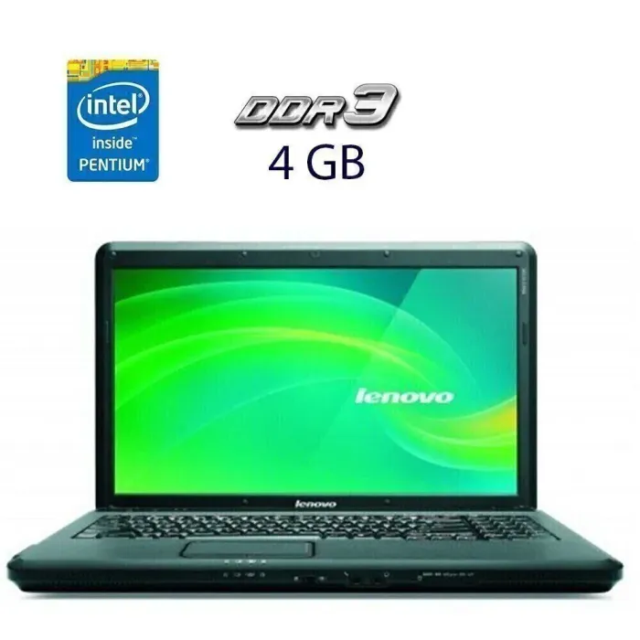 Ноутбук Б-клас Lenovo G550 / 15.6" (1366x768) TN / Intel Pentium T4500 (2 ядра по 2.3 GHz) / 4 GB DDR3 / 120 GB SSD / Intel GMA Graphics 4500M / WebCam б/в - зображення 1
