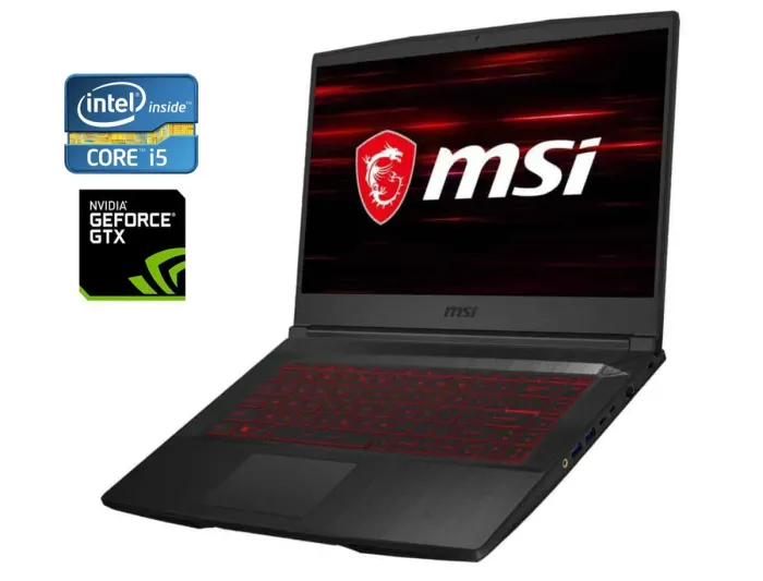 Ігровий ноутбук Б-клас MSI GF65 Thin 9SD / 15.6" (1920x1080) IPS / Intel Core i5-9300H (4 (8) ядра по 2.4 - 4.1 GHz) / 8 GB DDR4 / 512 GB SSD / nVidia GeForce GTX 1660 Ti, 6 GB GDDR6, 192-bit / WebCam б/в - зображення 1