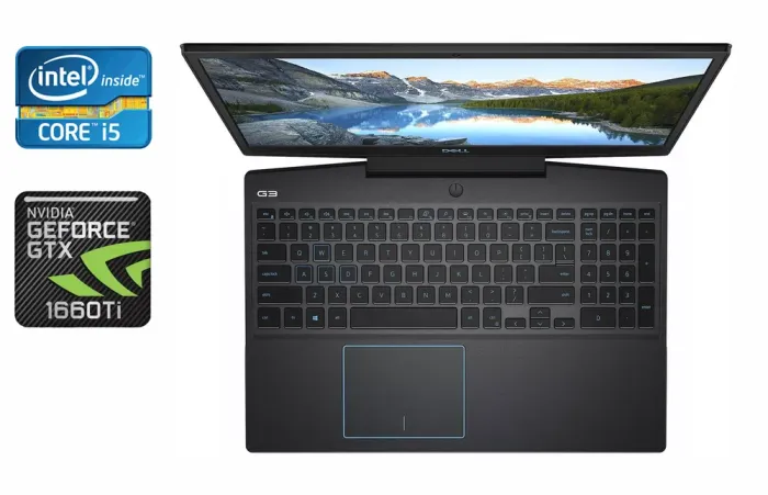 Ігровий ноутбук Dell G3 3590 / 15.6" (1920x1080) IPS / Intel Core i5-9300H (4 (8) ядра по 2.4 - 4.1 GHz) / 16 GB DDR4 / 512 GB SSD / nVidia GeForce GTX 1660 Ti, 6 GB GDDR6, 192-bit / WebCam / Windows 10 б/в - зображення 1