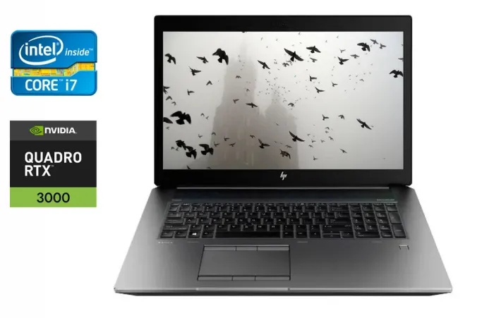 Мобільна робоча станція HP zBook 17 G6 / 17.3" (1920x1080) IPS / Intel Core i7-9850H (6 (12) ядер по 2.6 - 4.6 GHz) / 32 GB DDR4 / 512 GB SSD / nVidia Quadro RTX 3000, 6 GB GDDR6, 192-bit / TouchID / Windows 10 б/в - зображення 1