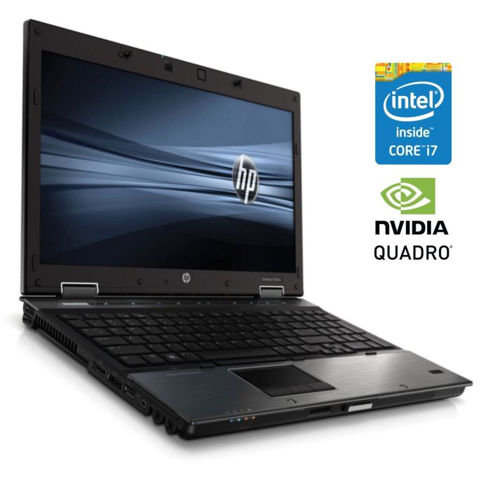 Мобільна робоча станція Б-класу HP EliteBook 8540w / 15.6" (1600x900) TN / Intel Core i7-720M (4 (8) ядра по 1.6 - 2.8 GHz) / 8 GB DDR3 / 500 GB HDD / nVidia Quadro FX 880M, 1 GB DDR3, 128-bit / WebCam / DVD-ROM б/в - зображення 1