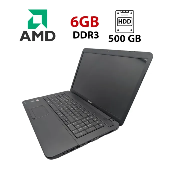 Ноутбук Toshiba Satellite C870d / 17.3" (1600x900) TN / AMD E2-1800 (2 ядра по 1.7 GHz) / 6 GB DDR3 / 500 GB HDD / AMD Radeon HD 7340 Graphics / WebCam б/в - зображення 1
