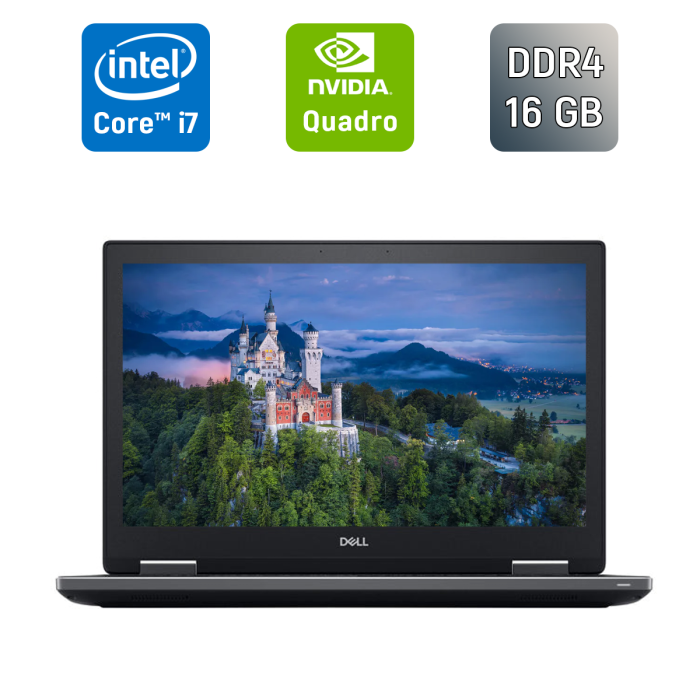 Мобільна робоча станція Dell Precision 7530 / 15,6" (1920x1080) IPS / Intel Core i7-8850H (6 (12) ядра по 2,6 - 4,3 ГГц) / 16 ГБ DDR4 / 512 ГБ SSD / nVidia Quadro P1000, 4 ГБ GDDR5, 128-біт / HDMI / WebCam б/в - зображення 1