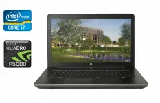 Мобільна робоча станція HP zBook 17 G4 / 17.3" (1920x1080) IPS / Intel Core i7-7700HQ (4 (8) ядра по 2.8 - 3.8 GHz) / 32 GB DDR4 / 512 GB SSD / nVidia Quadro P5000, 16 GB GDDR5X, 256-bit / WebCam / TouchID / Windows 10 б/в