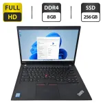 Ультрабук Lenovo ThinkPad T490s / 14" (1920x1080) TN / Intel Core i5-8265U (4 (8) ядра по 1.6 - 3.9 GHz) / 8 GB DDR4 / 256 GB SSD / Intel UHD Graphics / WebCam б/в