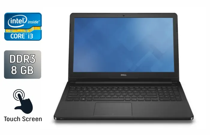 Ноутбук Dell Inspiron 15-3558 / 15.6" (1366x768) TN Touch / Intel Core i3-5015U (2 (4) ядра по 2.1 GHz) / 8 GB DDR3 / 240 GB SSD / Intel HD Graphics 5500 / WebCam / Windows 10 б/в - зображення 1