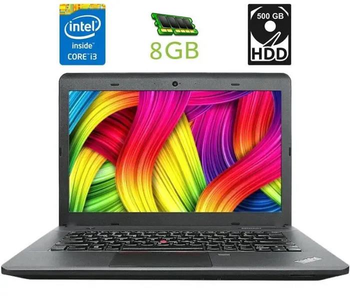 Ноутбук Б-клас Lenovo ThinkPad E440 / 14" (1366x768) TN / Intel Core i3-4000M (2 (4) ядра по 2.4 GHz) / 8 GB DDR3 / 500 GB HDD / Intel HD Graphics 4600 / WebCam / DVD-RW / HDMI б/в - зображення 1