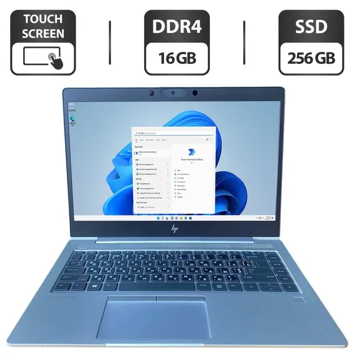 Ультрабук HP EliteBook 745 G6 / 14" (1920x1080) TN Touch / AMD Ryzen 5 Pro 3500U (4 (8) ядра по 2.1 - 3.7 GHz) / 16 GB DDR4 / 256 GB SSD / AMD Radeon RX Vega 8 Graphics / WebCam / HDMI б/в - зображення 1